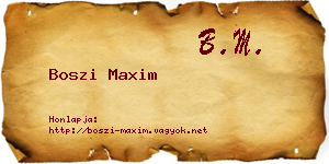 Boszi Maxim névjegykártya